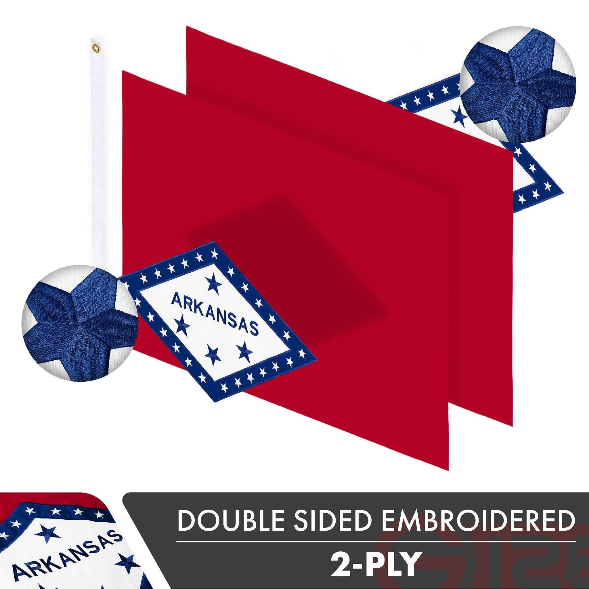 ARKANSAS DOUBLE SIDED EMBROIDERED 2-PLY