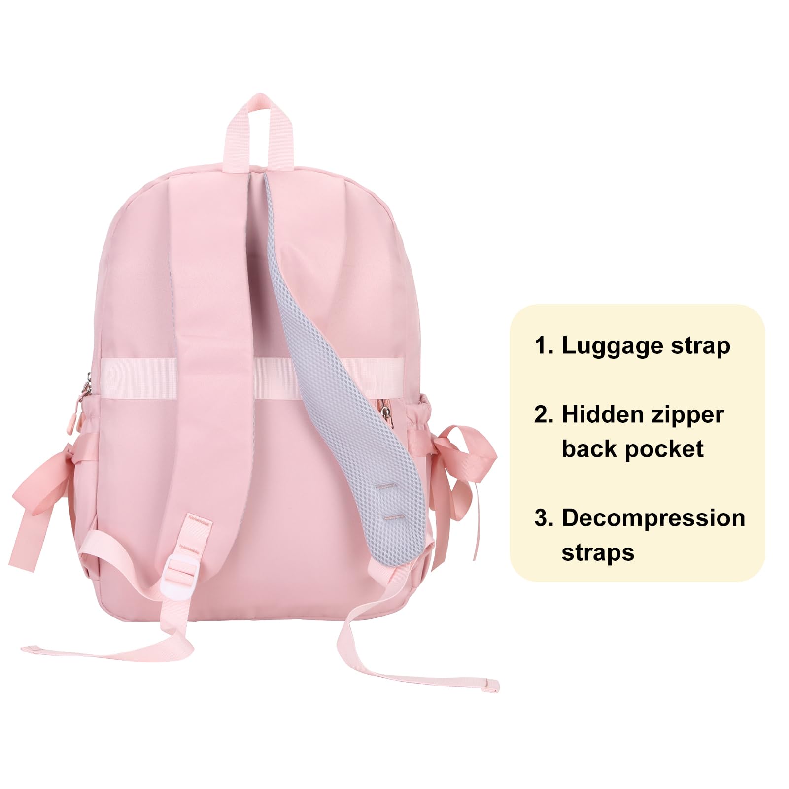 Alt View 3. Stamp n Camp - Backpack With Bow For School Coquette Bookbag Dance Bag - Black.