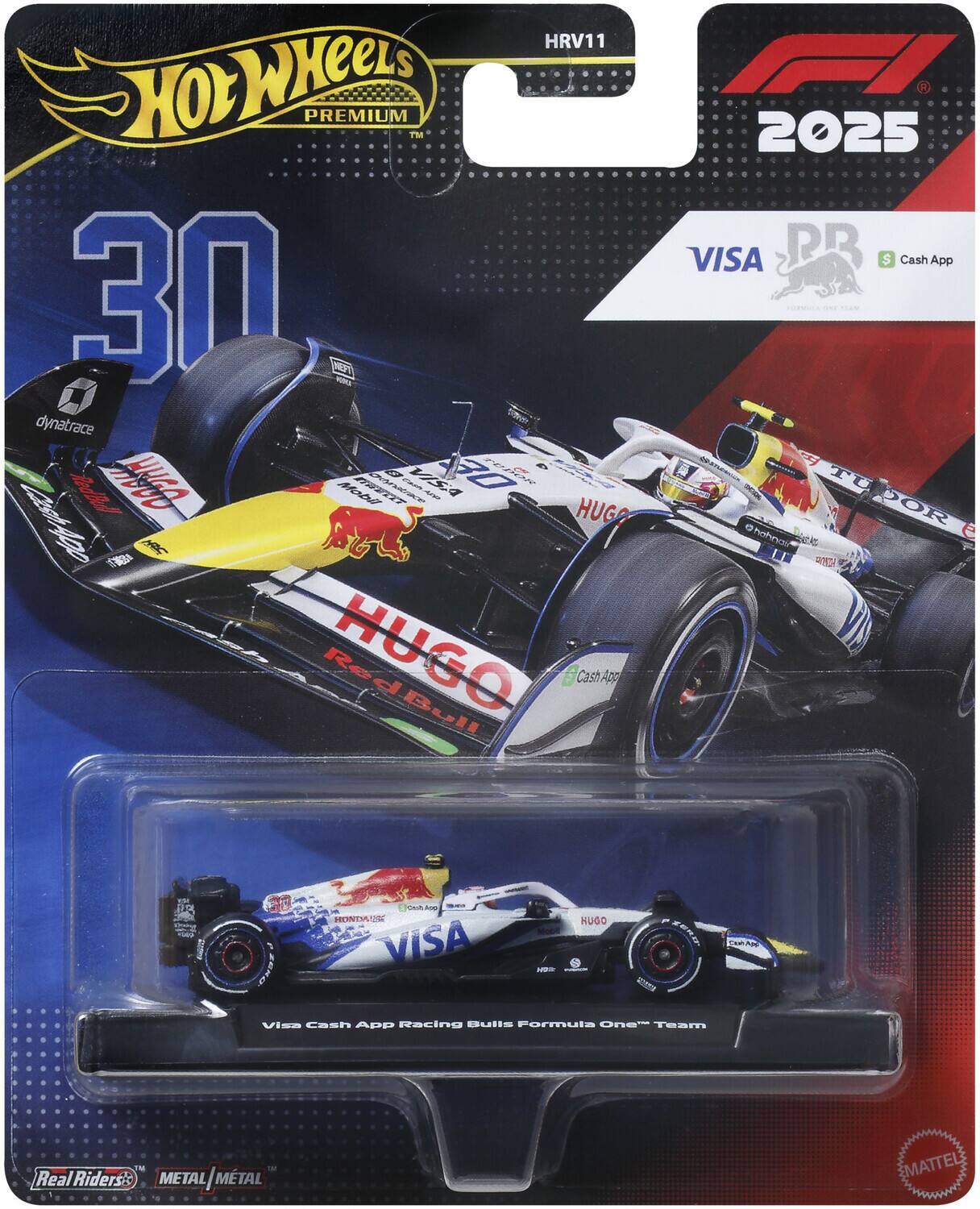 Mattel - Hot Wheels Premium Visa Cash App Racing Bulls Formula 1 Team #30 - COLLECTIBLES - Multicolor