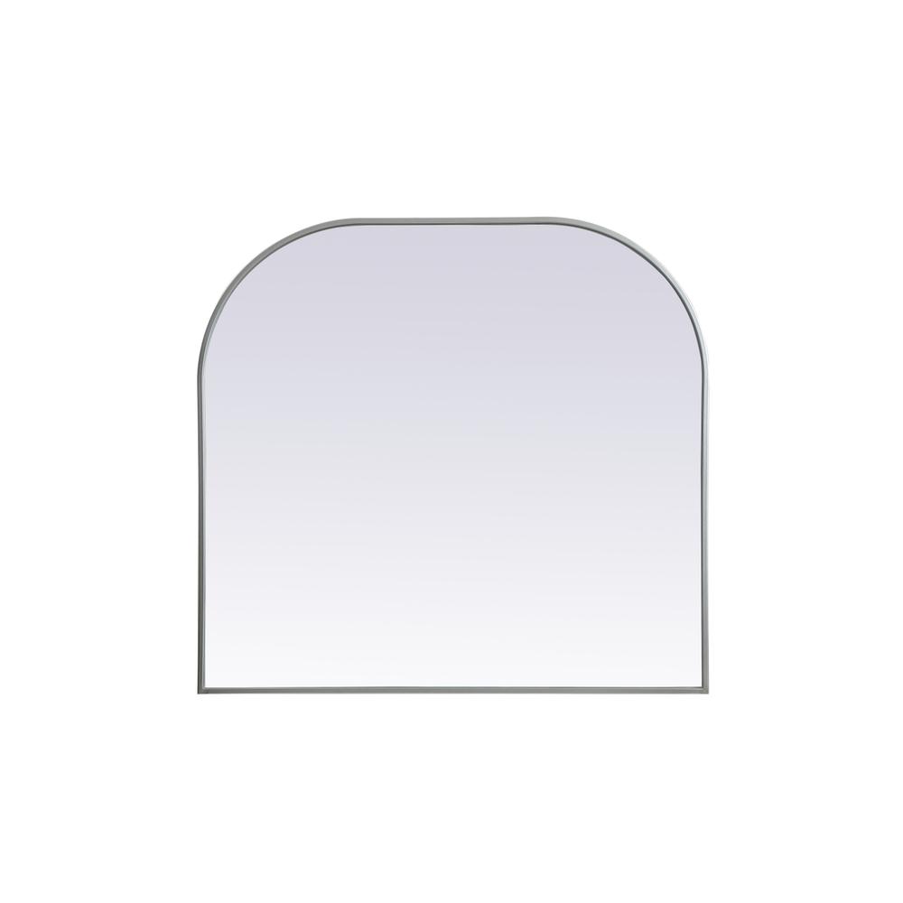 Alt View 5. Elegant Decor - Metal Frame Arch Mirror 36x34 Inch in Silver - Silver.