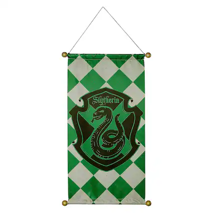 Front. Rubies - HP Slytherin House Banner 30"x18 - Green.