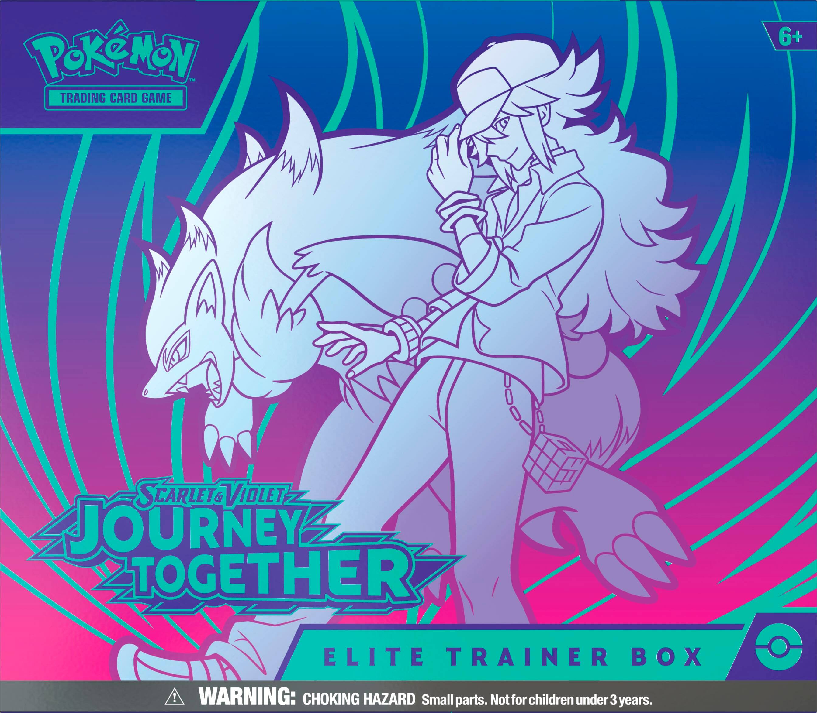 PokeMON Trading Card Game 6+ Scarlet & Violet Journey Together Elite Trainer Box! Warning: Choking Hazard Small parts. Not for children under 3 years.