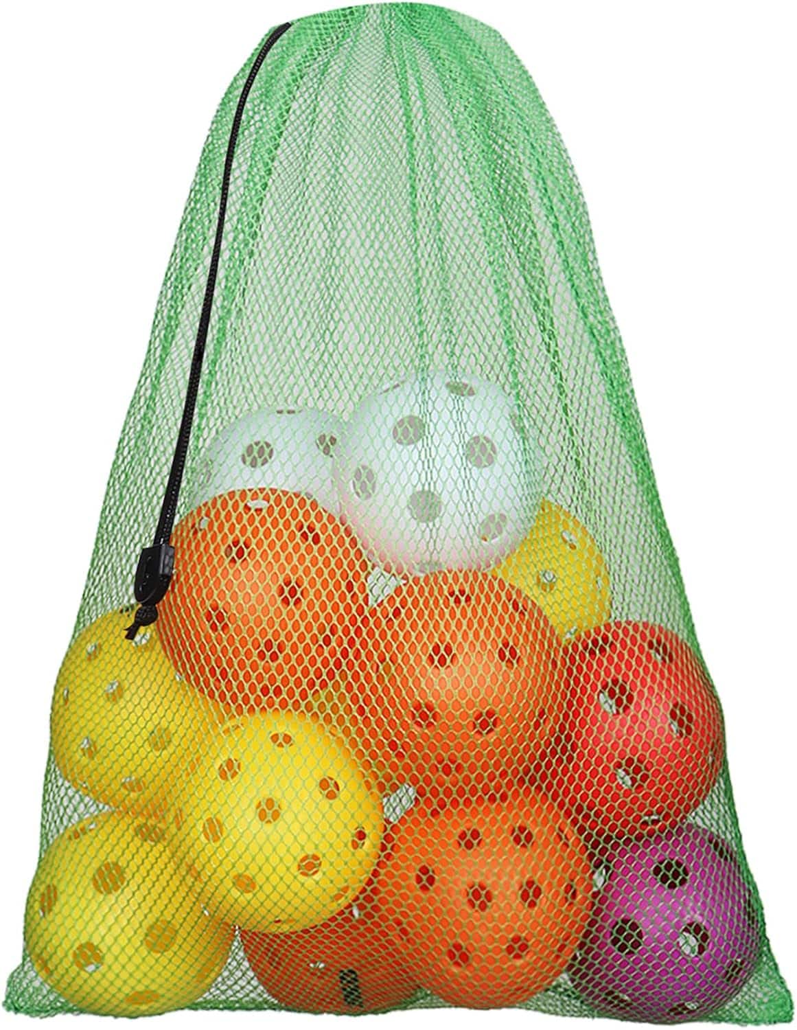 GSE Games & Sports Expert - 18"x12" Mesh Drawstring Net Bag, Sports Equipment Storage Bag for Gym Gear, Clothes - green