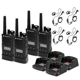Motorola Solutions - 4 x Motorola RMU2080d On-Site 2-Way Radio with Display - 4 Pack With Mic Bundle - Black