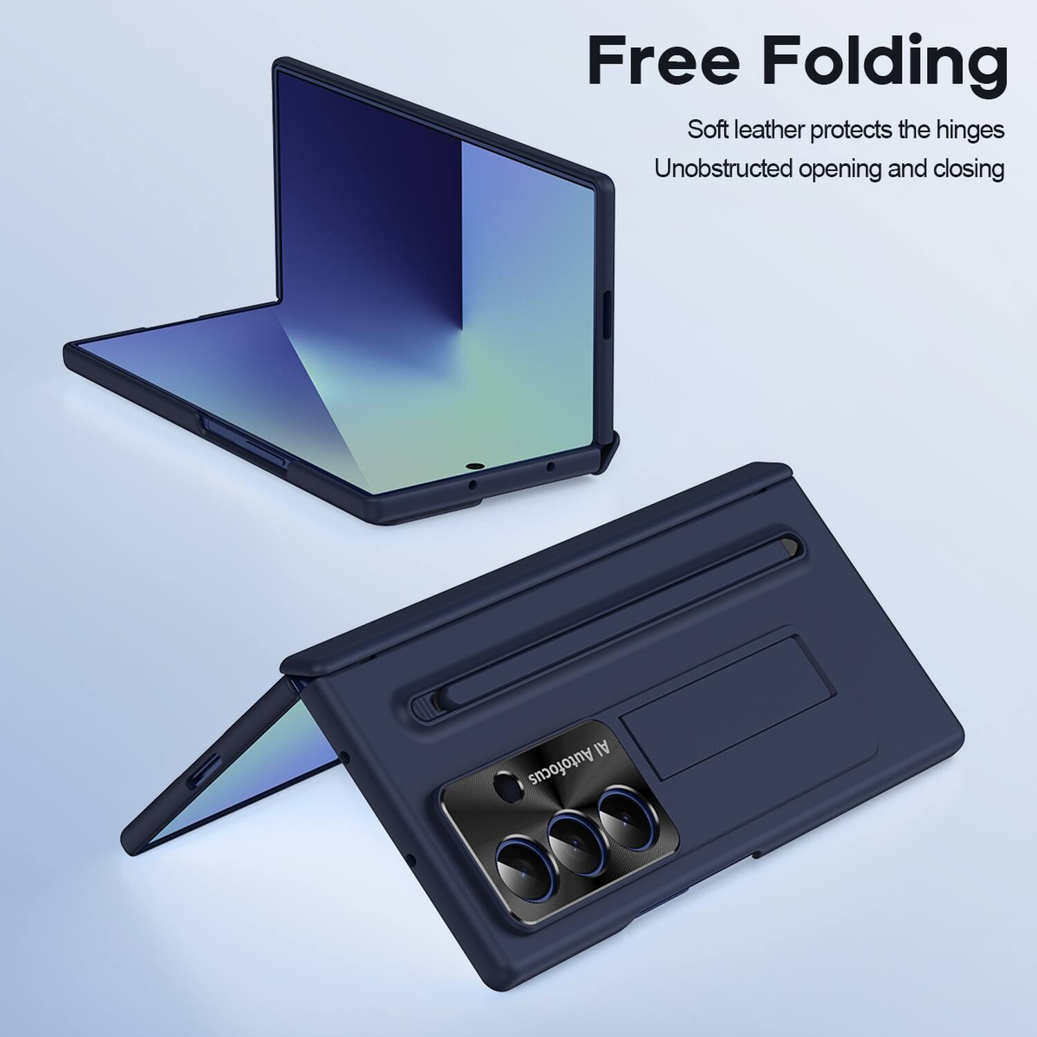Free Folding  
Soft leather protects the hinges  
Unobstructed opening and closing  
AI Autofocus