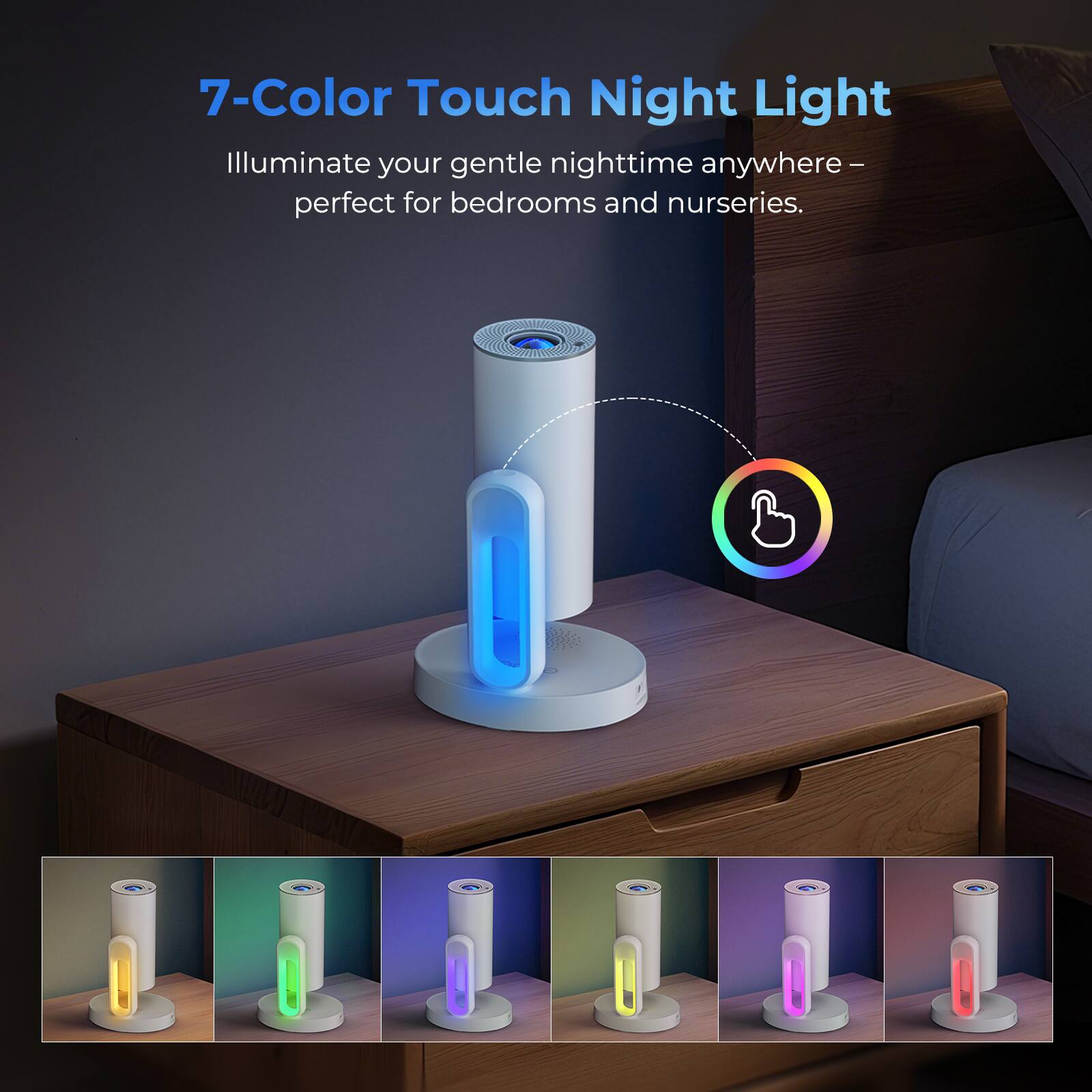 7-Color Touch Night Light

Illuminate your gentle nighttime anywhere – perfect for bedrooms and nurseries.