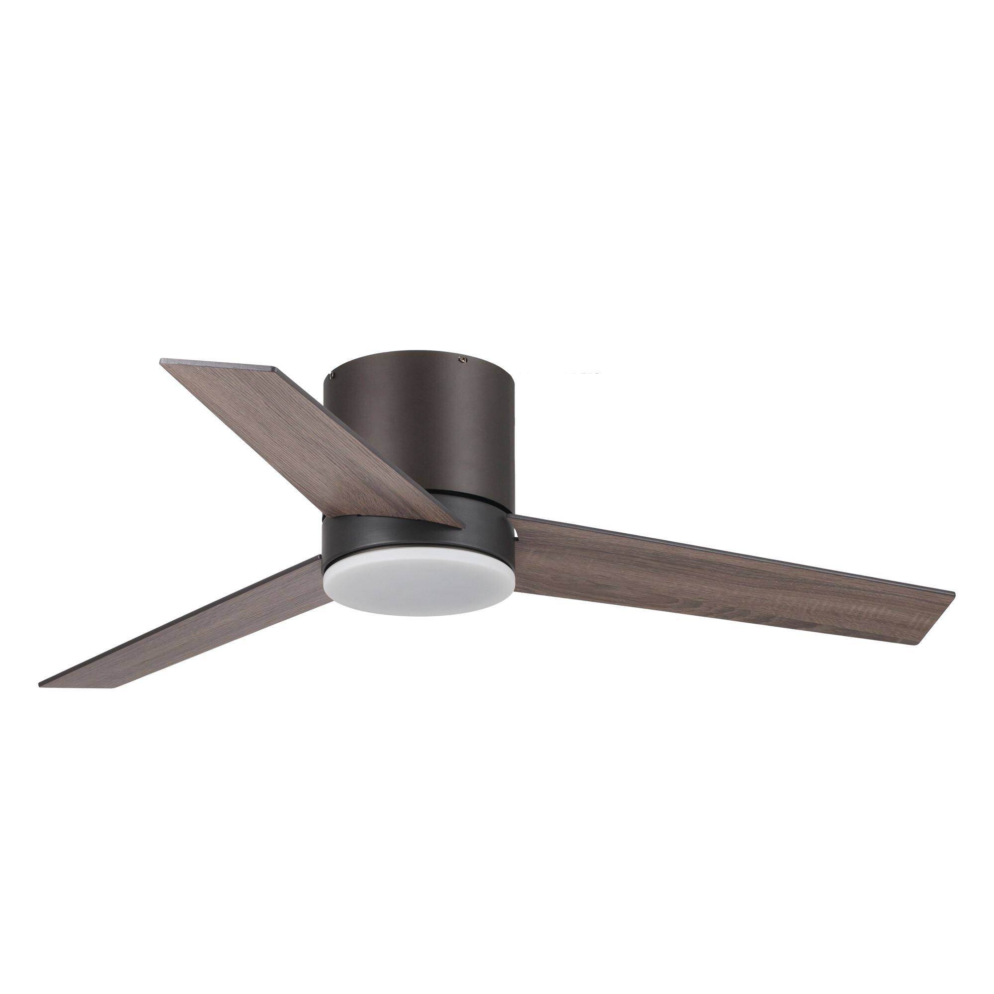 Alt View 2. Parrot Uncle - 48" Oil-rubbed Bronze Low Profile LED Ceiling Fan with Remote - Bronze.
