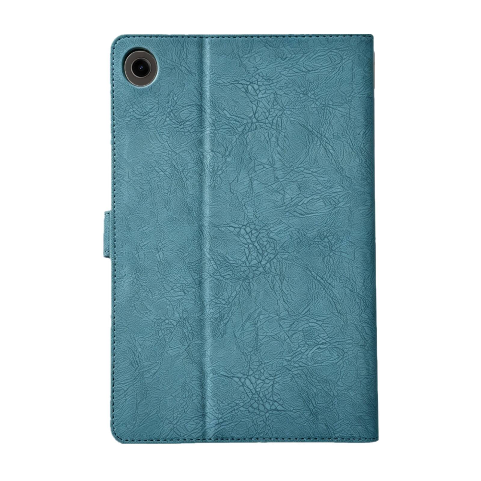 Alt View 3. Dteck - Faux Leather Flip Case for Samsung Galaxy Tab A11+ (A11 Plus) 2025 / A9+ 2023,Embossed Bird Wallet Folio Stand Cover - Blue.
