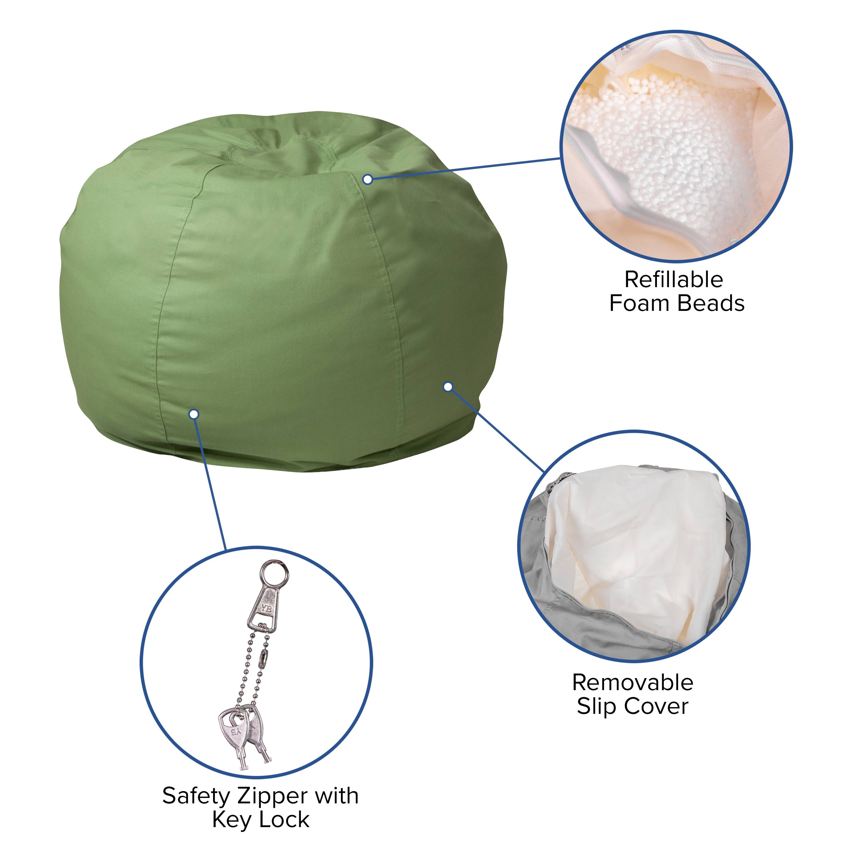 Alt View 11. Alamont Home - Small Bean Bag Chair for Kids and Teens - Green.