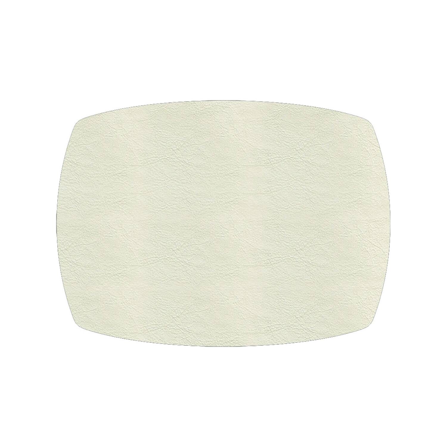 Front. Frieling - Davanti by  Mattola Placemats Set of 6, Rectangle Plus, 14 x 18 Inch Indoor Outdoor Table Placemats, Ecru - Ecru.