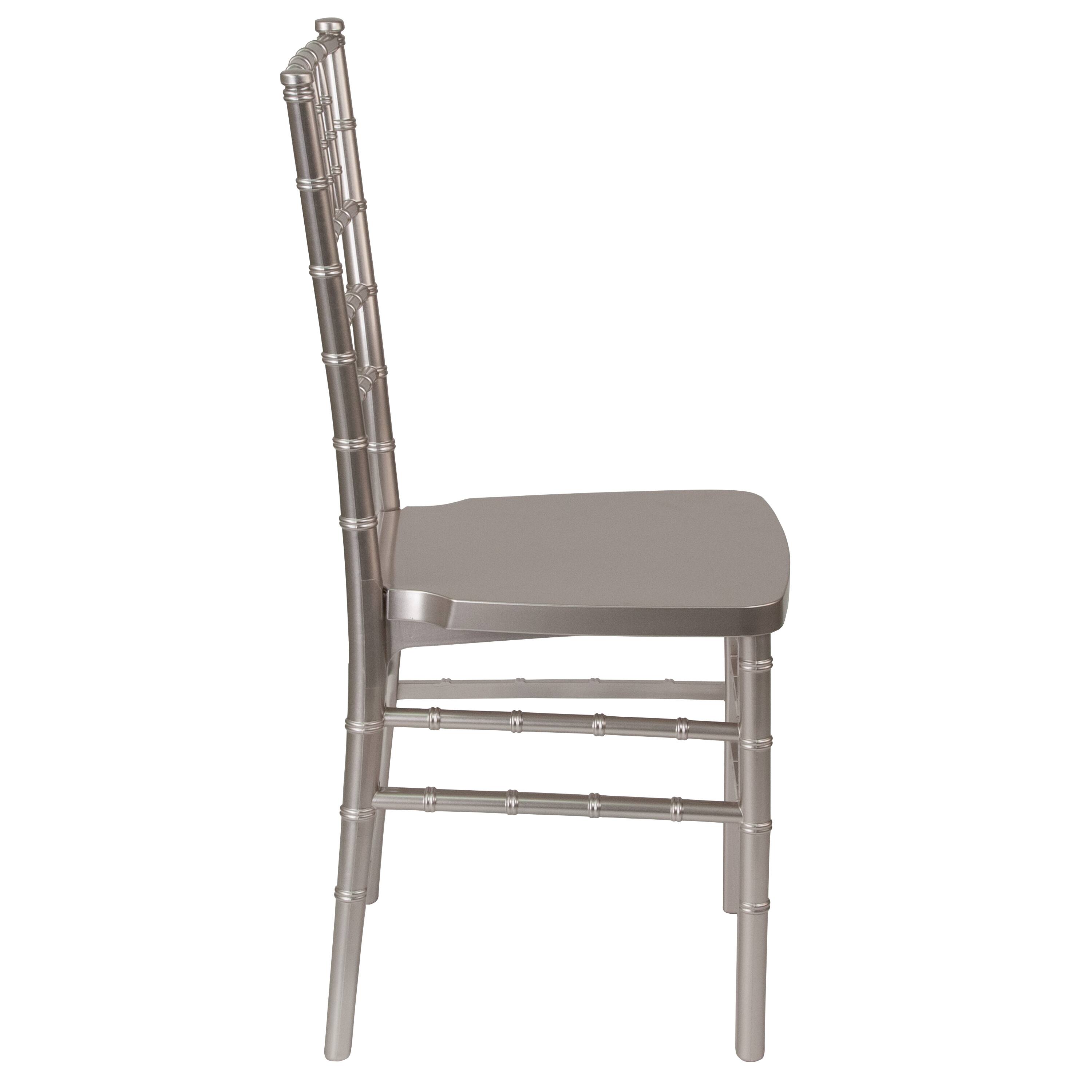 Alt View 4. Emma + Oliver - Wedding & Event Resin Stacking Chiavari Dining Chair - Pewter.