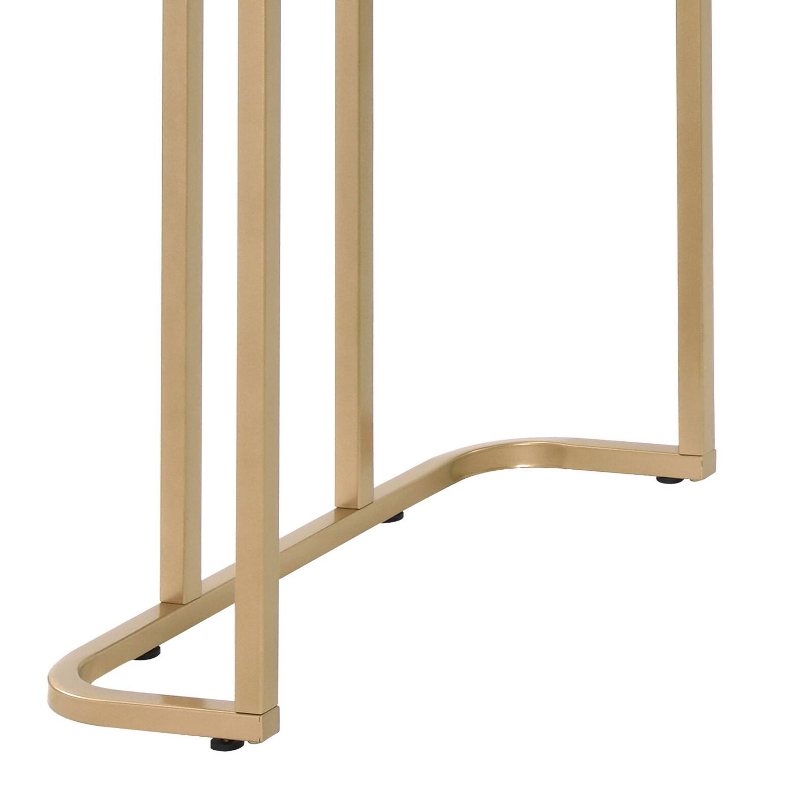 Alt View 3. TinyHomie - Estie White and Gold Finish Writing Desk - Gold and White.