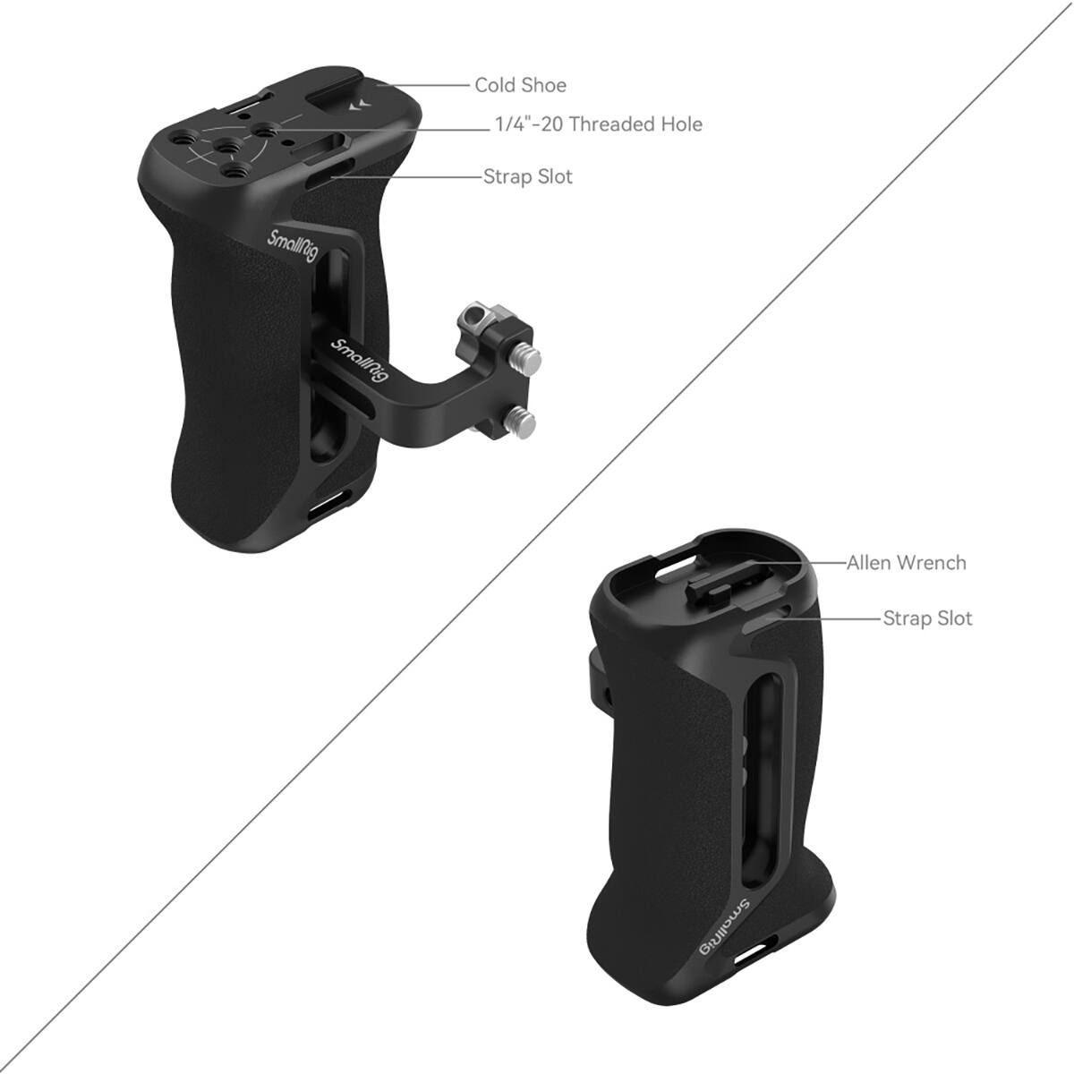 Cold Shoe  
1/4"-20 Threaded Hole  
Strap Slot  
Smallrig  
Allen Wrench  
Strap Slot  
GIUIOWS