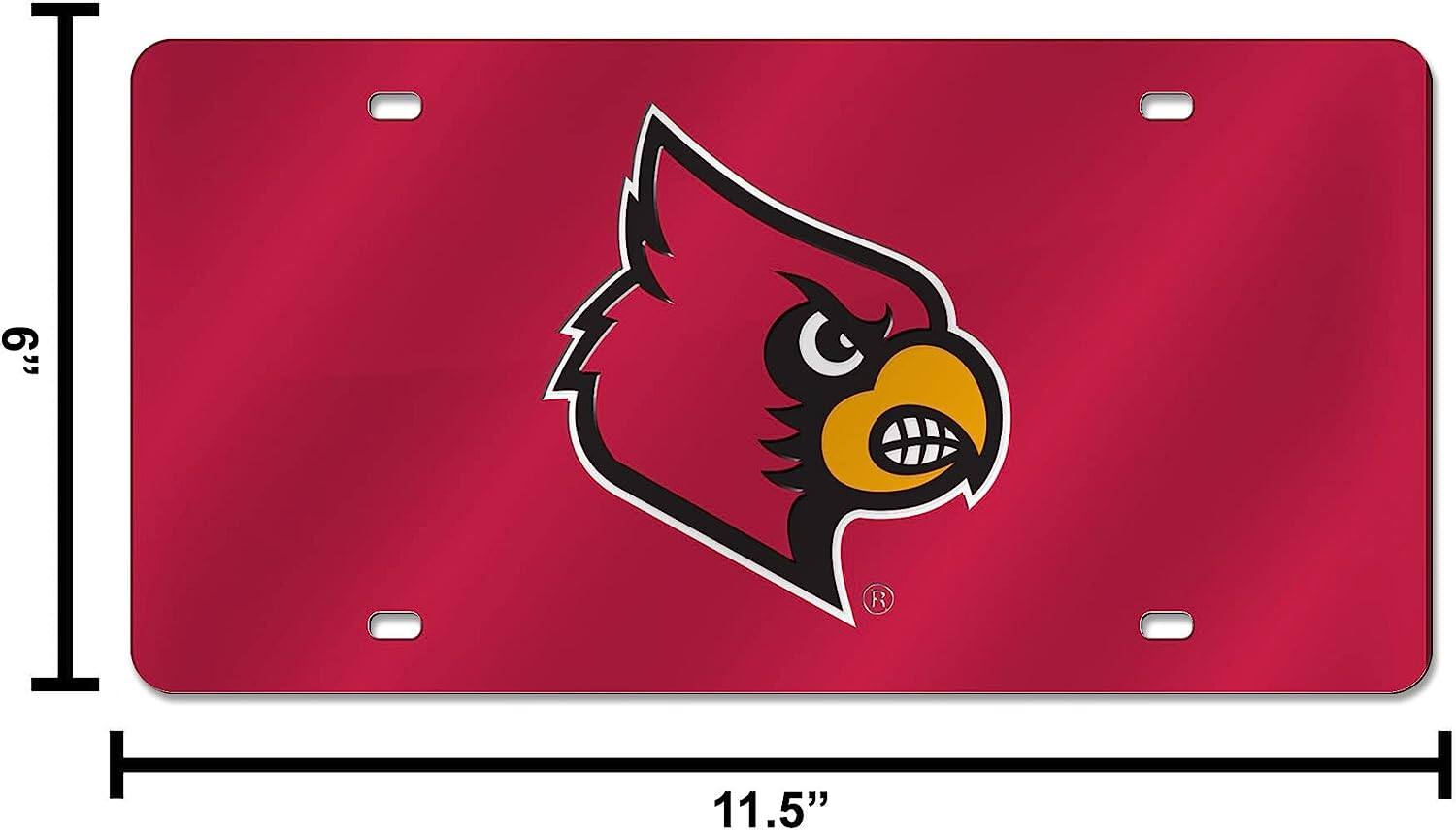 Alt View 3. Rico Industries - University of Louisville Cardinals Red Mirrored Laser Cut License Plate Laser Tag - Multi.