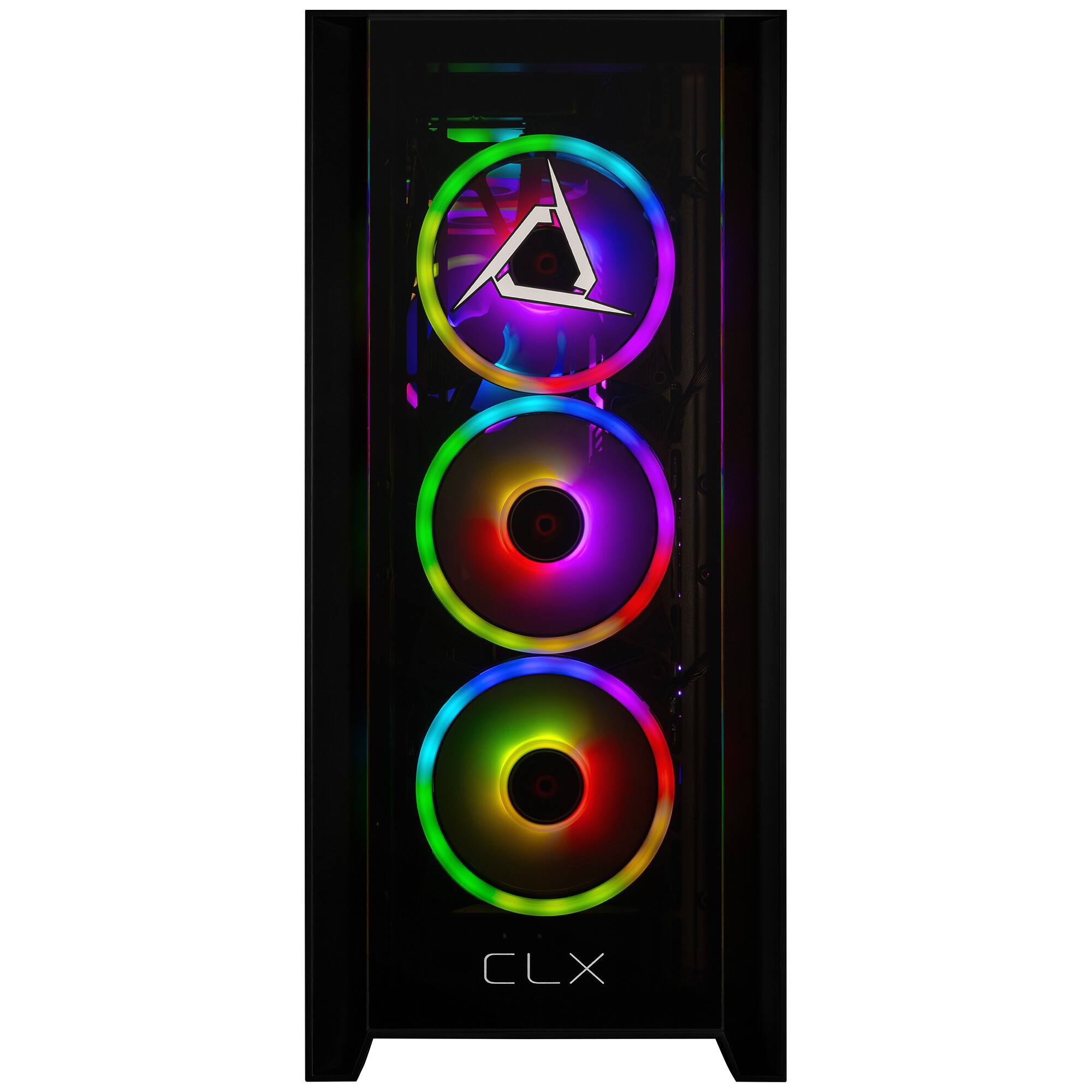 Angle. CLX - SET Gaming Desktop - Intel Core Ultra 9 285K - 64GB DDR5 5600 Memory - GeForce RTX 5090 - 2TB NVMe M.2 SSD - 4TB HDD - Black.