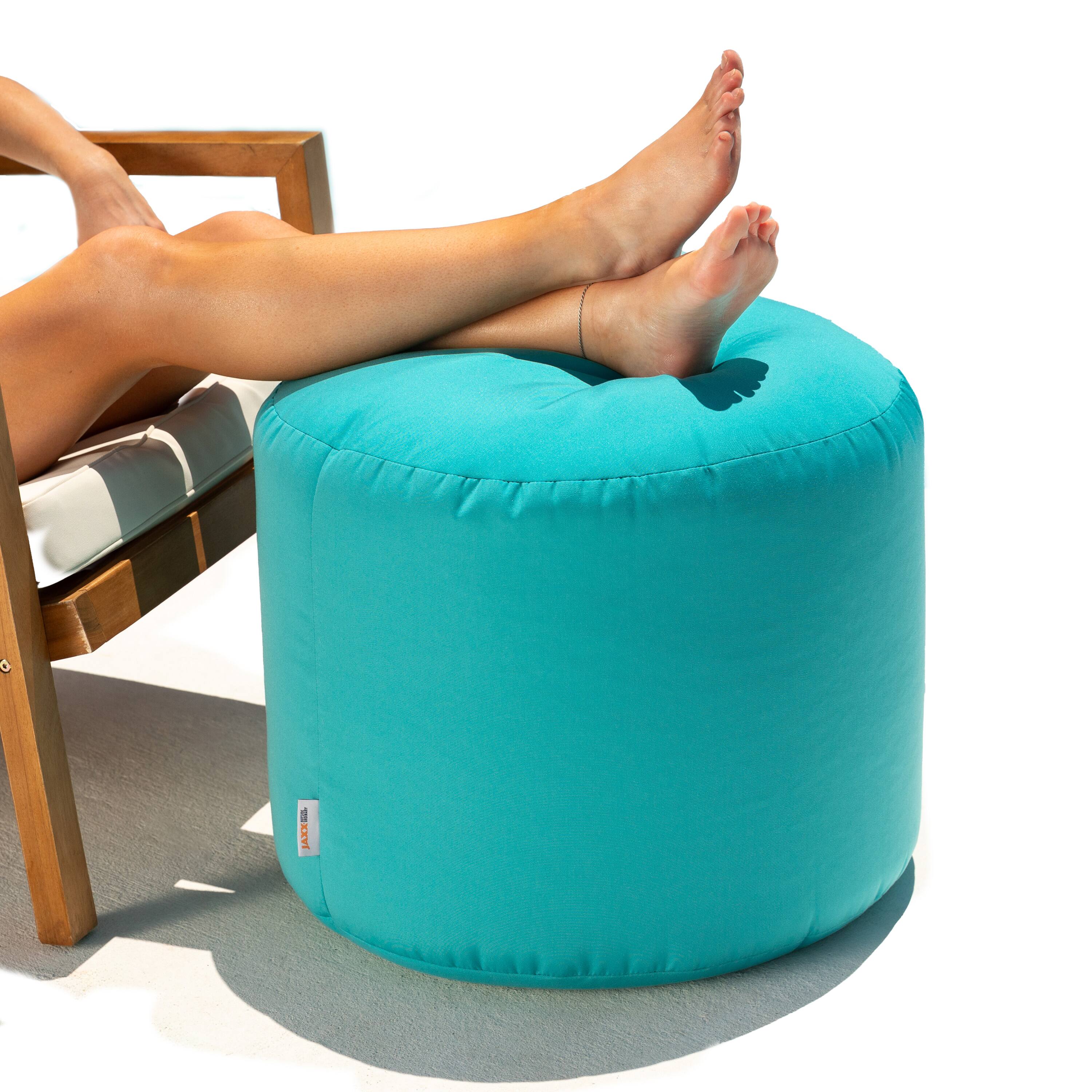 Alt View 1. Jaxx - Jaxx Spring Indoor / Outdoor Bean Bag Pouf Ottoman, Light Blue - Light Blue.