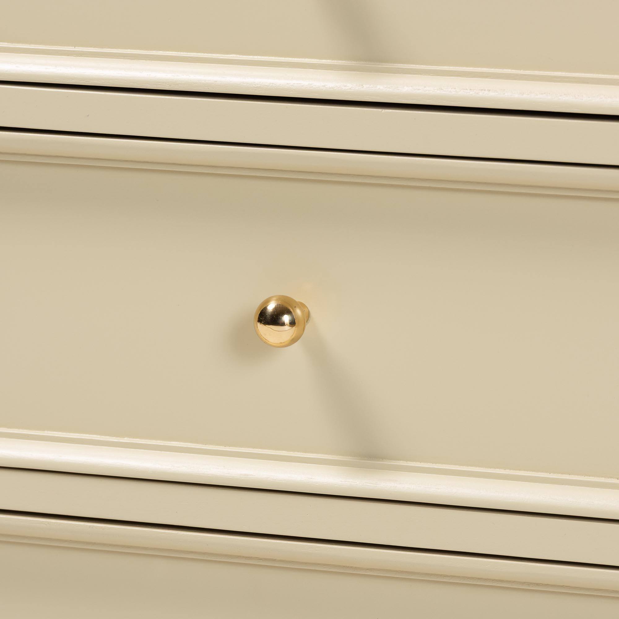 Alt View 2. bali & pari - Kyla Nightstand with Spindle Legs - 3-Drawer Bedside Table with Turned Detailing and Inset Paneling - Beige.