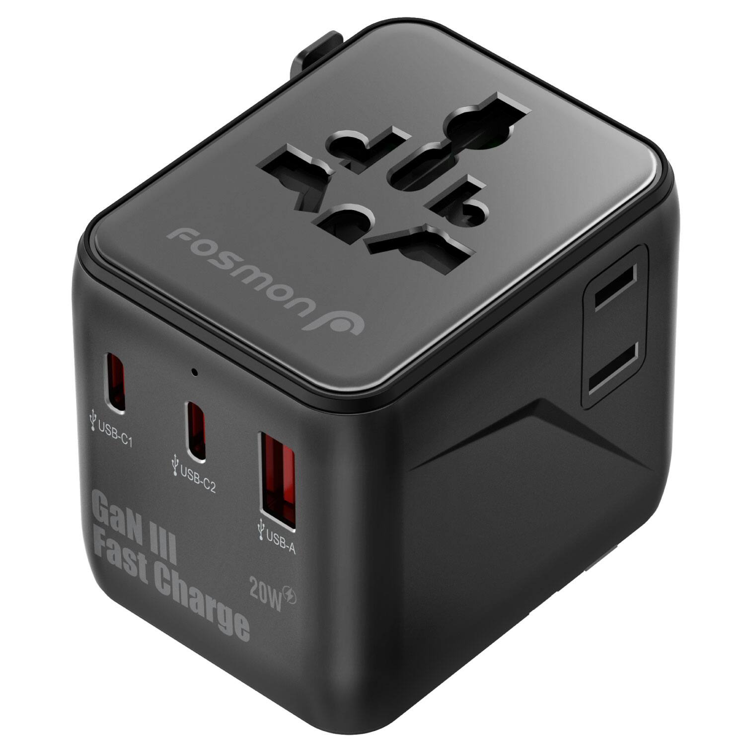 Fosmon

GaN III Fast Charge

USB-C1  
USB-C2  
USB-A  

20W