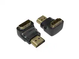 Cable Leader - HDMI Male to Female Port Saver Adapter, 90-Degree Right Angle, Gold-Plated - Black