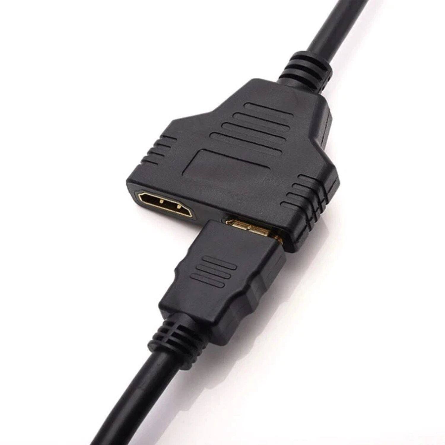 Back. Home Collection - 1ft HDMI Port Male to Female 1 Input 2 Output Splitter Cable Adapter Converter – Full HD 1080P.