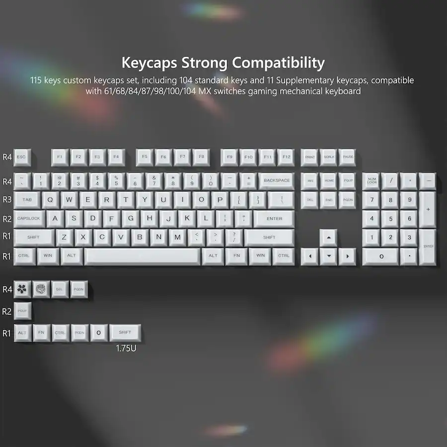 White Computer Keyboard Transparent Womier Jelly Keycaps,Clear Cute Keycaps, Transparent Custom Cherry ...