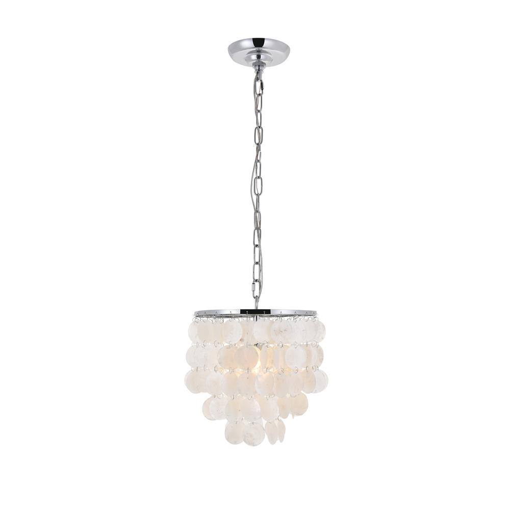 Alt View 7. Living District - Selene 1 light Chrome Pendant - Chrome And White.