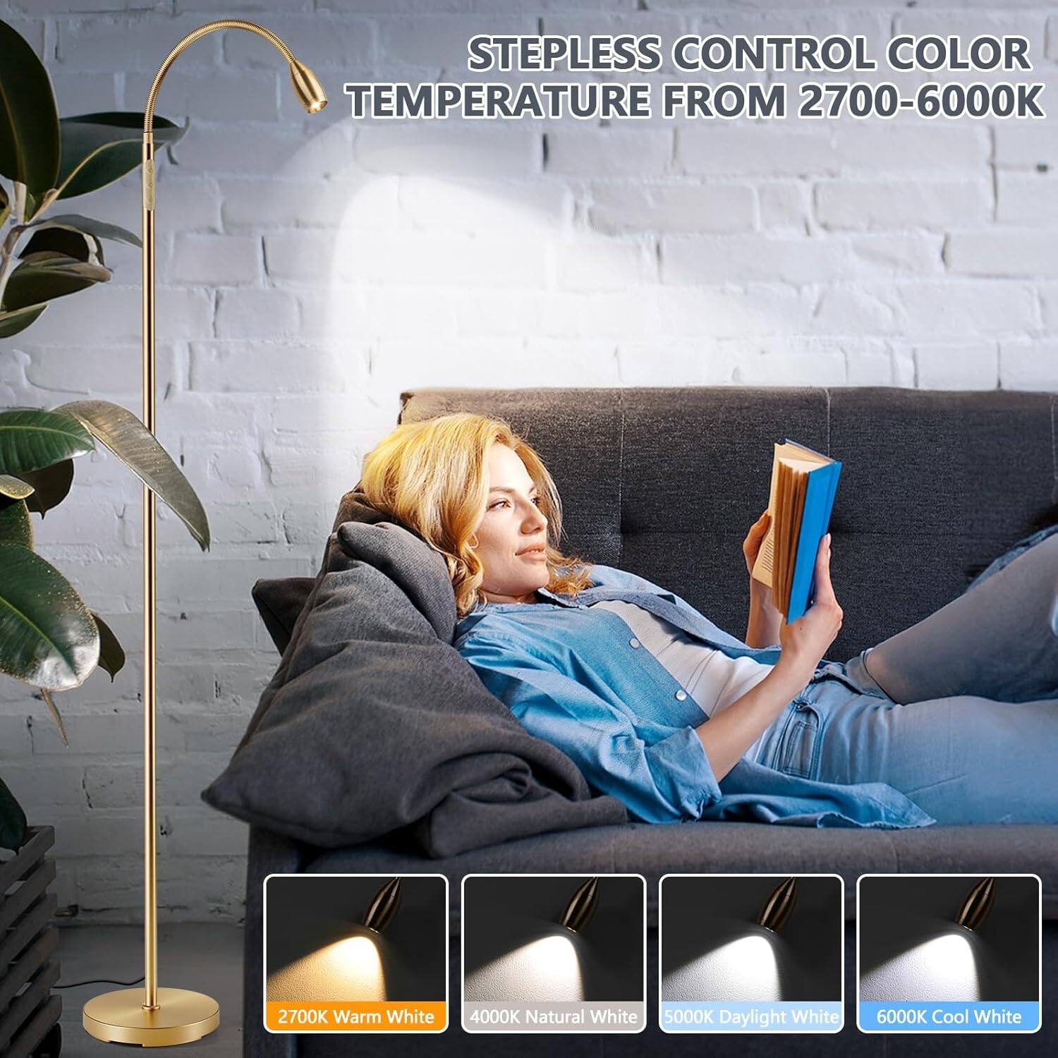 Stepless control color temperature from 2700-6000K  
2700K Warm White  
4000K Natural White  
5000K Daylight White  
6000K Cool White