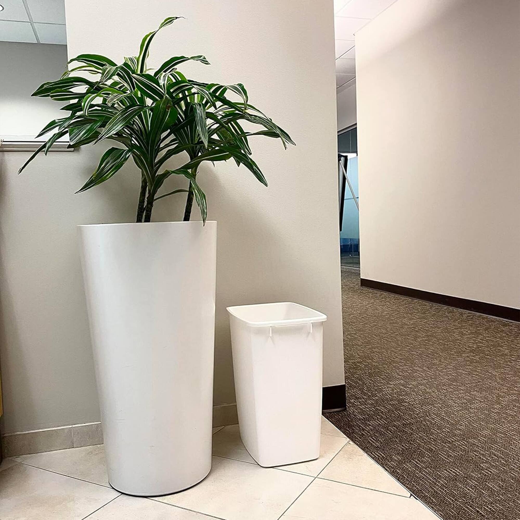 Alt View 2. RubberMaid - Rubbermaid Open Top Wastebasket, Large Plastic Trash Bin Container, 36 Qt, White - White.