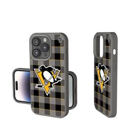 Keyscaper - NHL - Pittsburgh Penguins Plaid Soft Touch iPhone Case - 15 - Gray