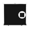Front. RAUBAY - 6.6′ x 6.9′ Collapsible Black Screen Backdrop Portable Retractable Panel Photo Background with Stand - Black.