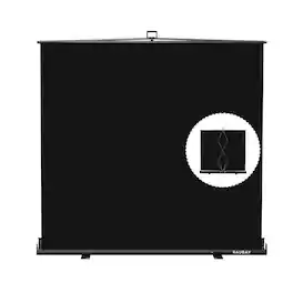 RAUBAY - 6.6′ x 6.9′ Collapsible Screen Backdrop Portable Retractable Panel Photo Background with Stand - Black