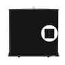 RAUBAY - 6.6′ x 6.9′ Collapsible Screen Backdrop Portable Retractable Panel Photo Background with Stand - Black