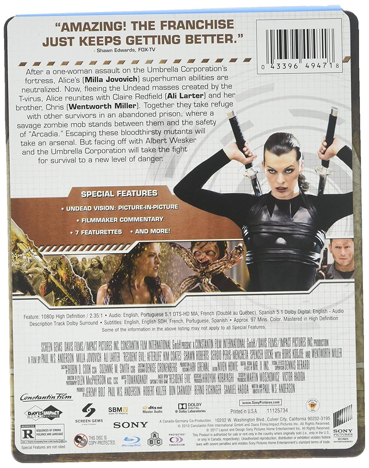 Alt View 1. Steelbook Resident Evil: Afterlife (Blu-ray).