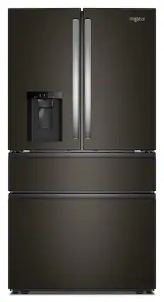 Front. Whirlpool - 29 Cu. Ft. Family-Sized Capacity French Door Refrigerator with Flexible Temperature Drawer - Print Resist Blk Stnlss.