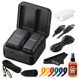 Sony - ECM-W3S Wireless Microphone System with Multi Interface Shoe | XLR Cable | More - Black