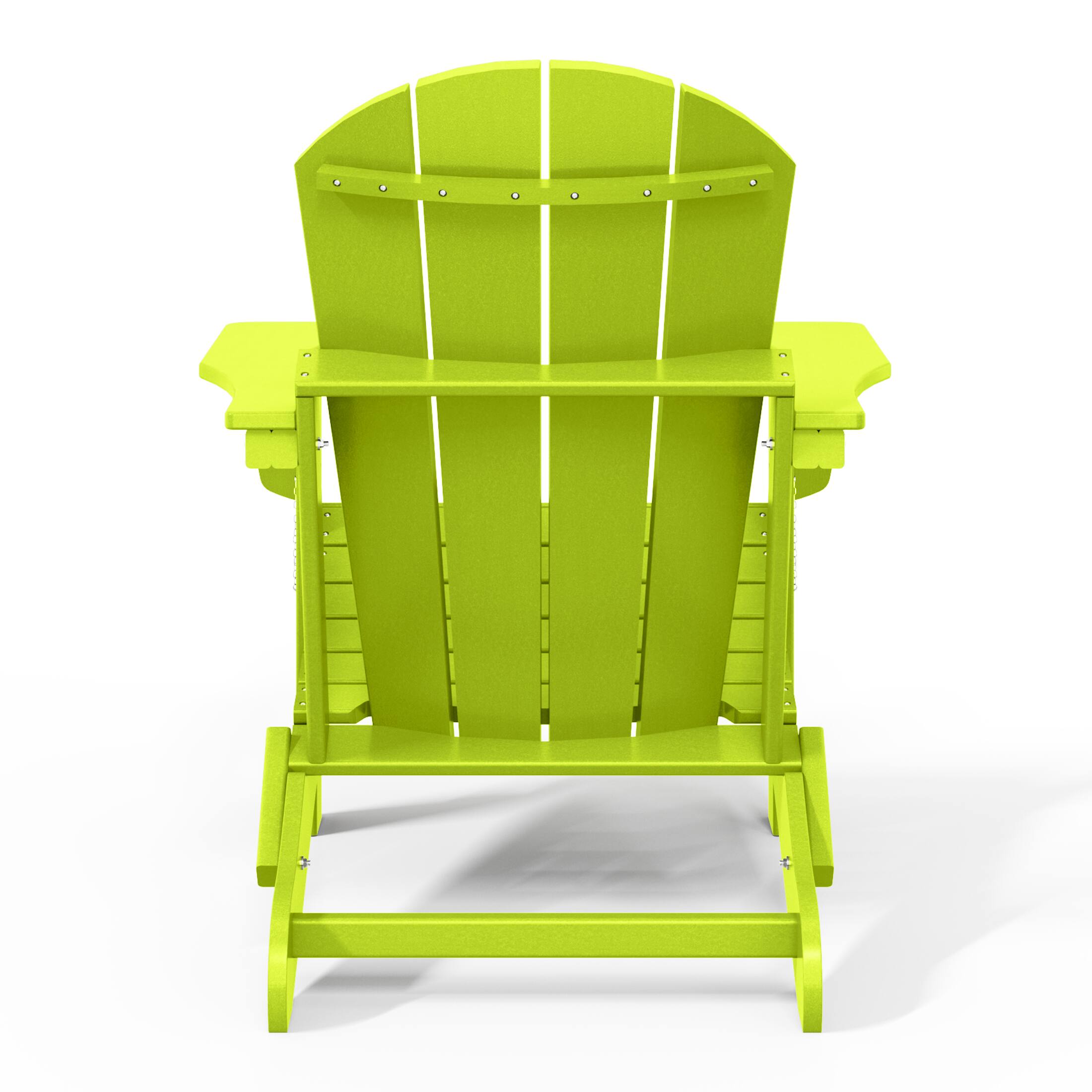 Alt View 2. WestinTrends - WestinTrends Malibu Outdoor HDPE Folding Poly Adirondack Chairs (Set of 4) - Lime.