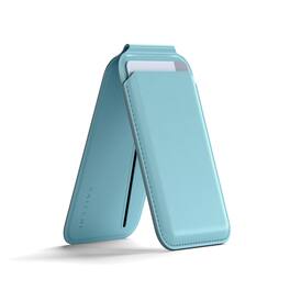 Satechi - Magnetic MagSafe Wallet - Double Flap Stand, 4 Card Slots, NFC Pass-Through, for iPhone 17/16/15/14/13/12 - Light Blue
