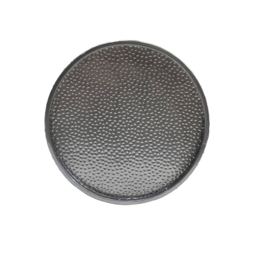 Left. Loheer - Loheer Modern Silver Hammered Metal Side Table Set of 2 Cylindrical Iron Accent End Tables No Assembly Required - Silver.