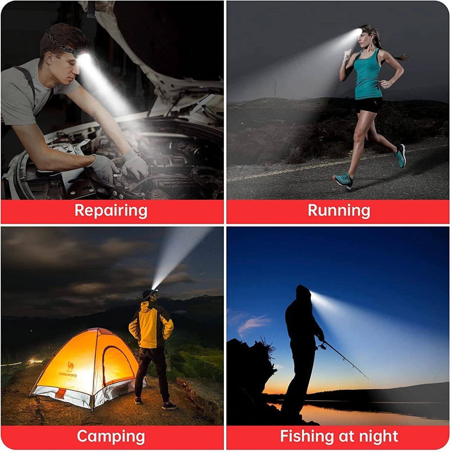 - Repairing
- Running
- Camping
- Fishing at night