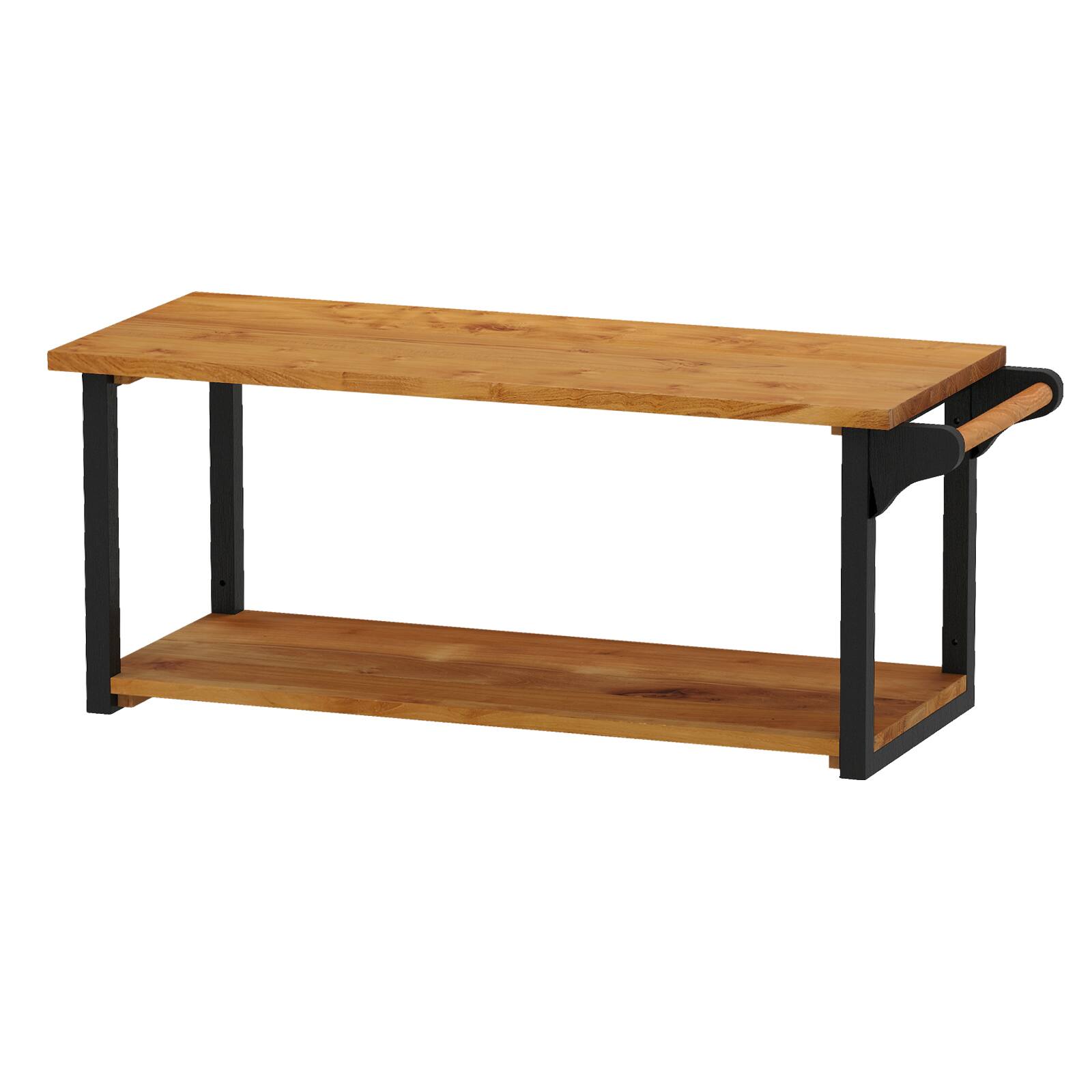 Alt View 9. Gymax - Gymax 40.5'' Long 2-Tier Storage Rack w/ Towel Bar Wall Mounted Floating Shelves - Brown.