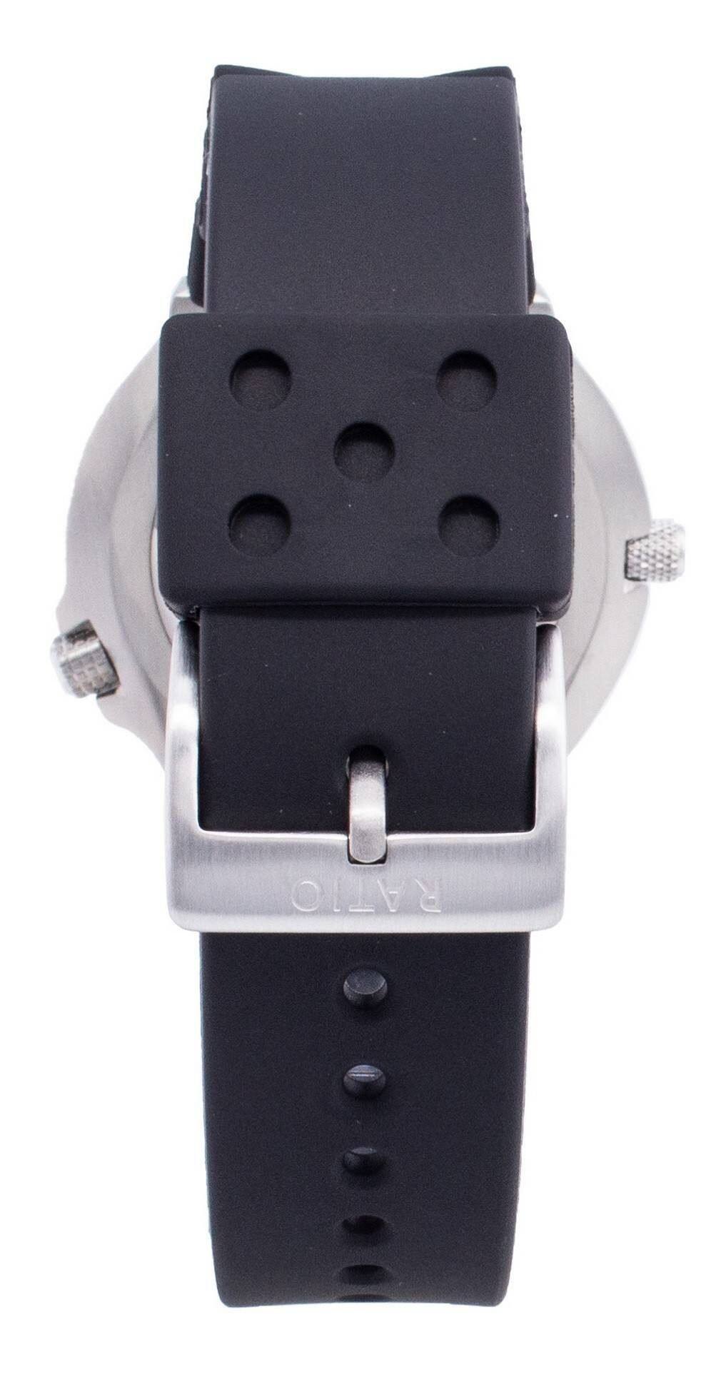 Back. RATIO - 2nd Generation Free Diver Helium-Safe Quartz 1038EF102V-BLU-V02 1000M Men's Watch - Blue.