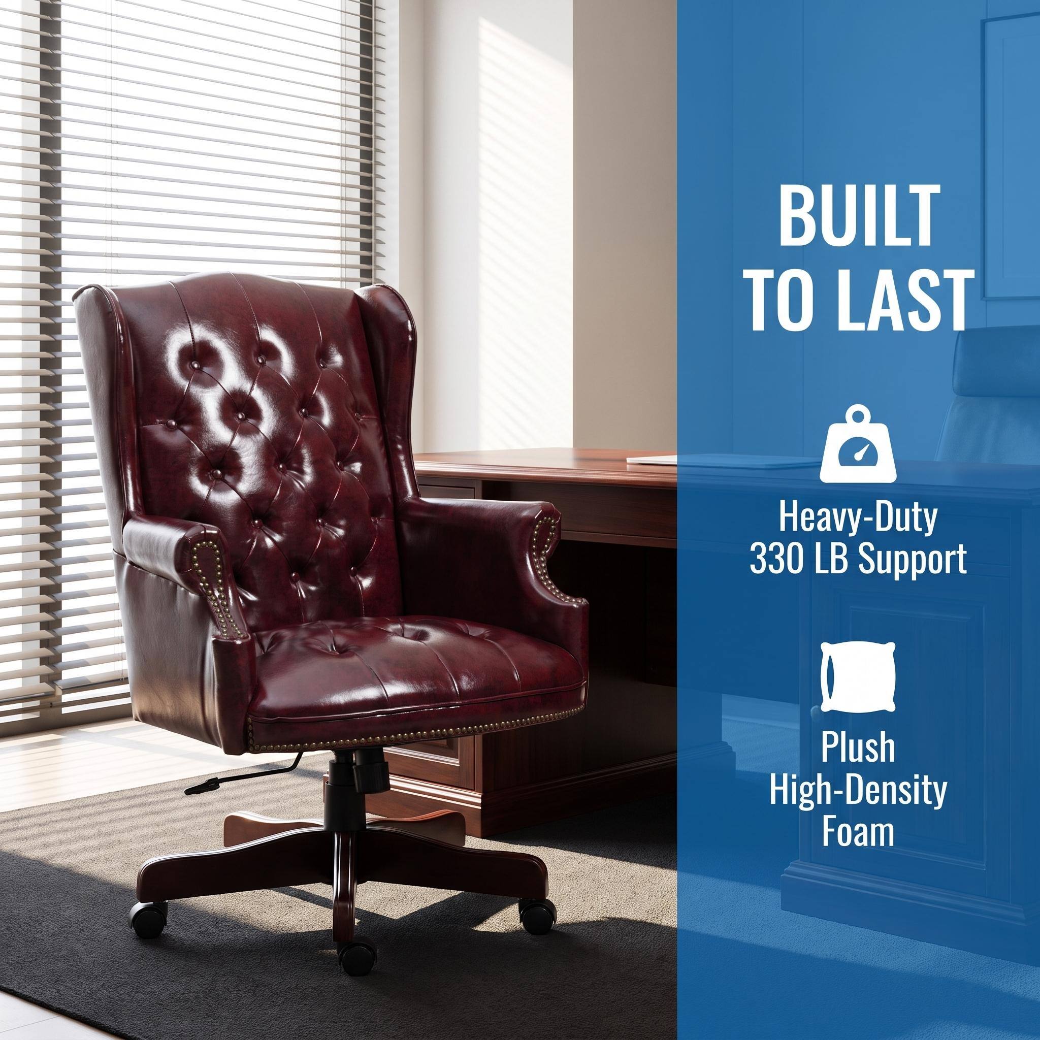 BUILT TO LAST  
Heavy-Duty 330 LB Support  
Plush High-Density Foam