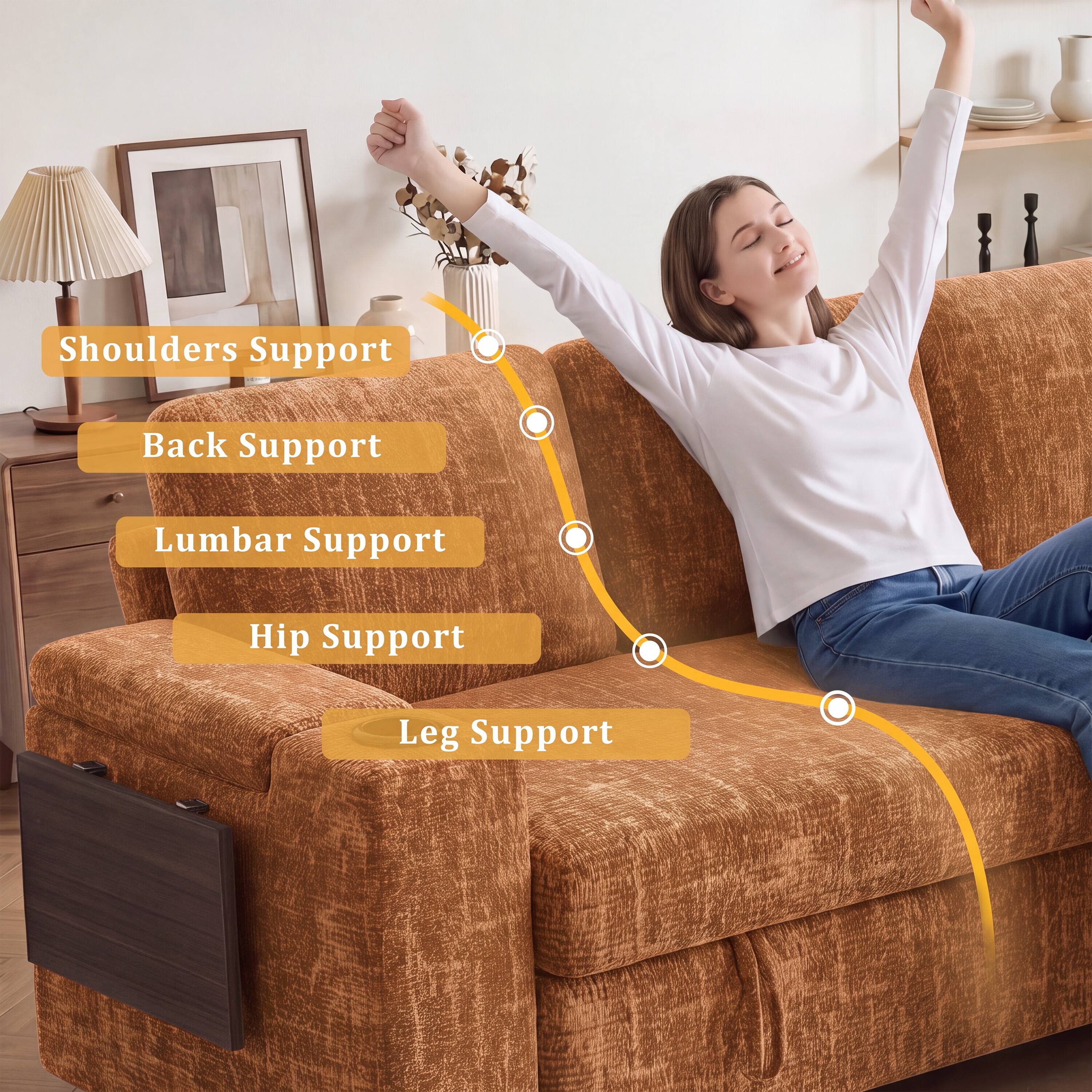 Shoulders Support  
Back Support  
Lumbar Support  
Hip Support  
Leg Support