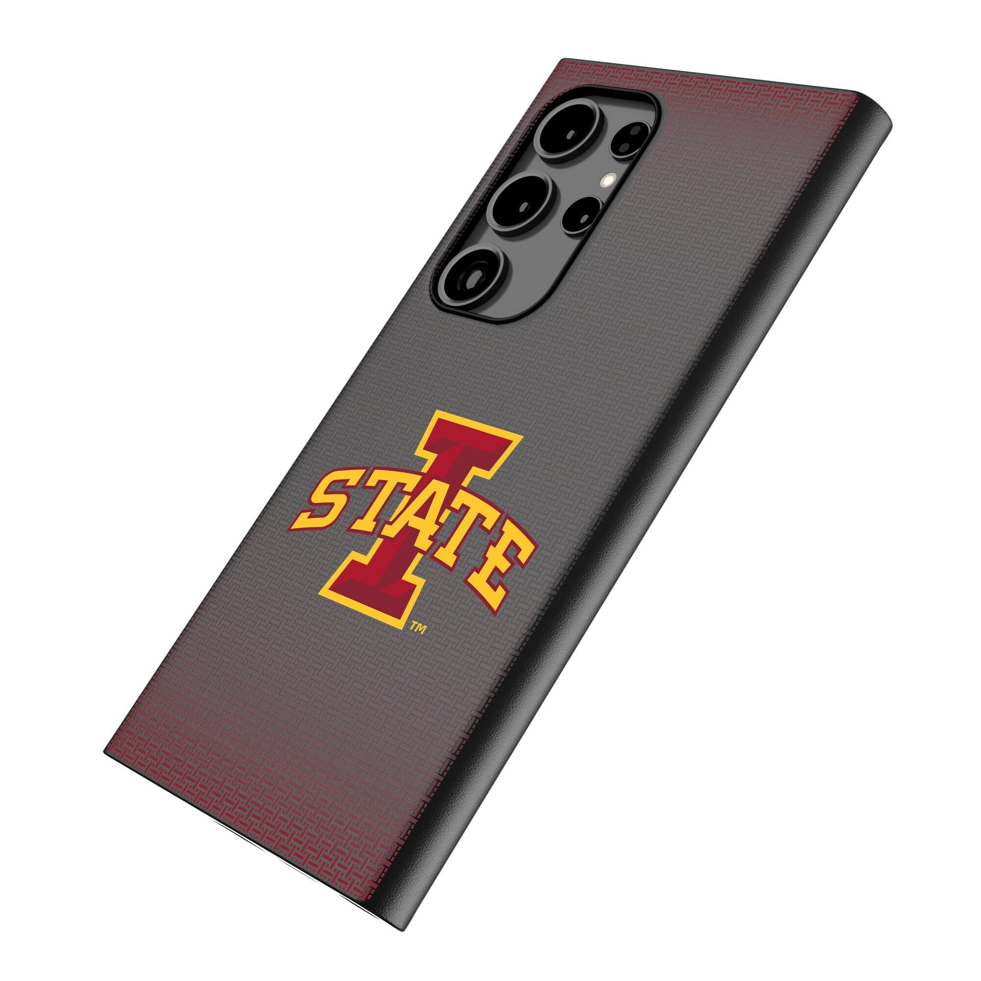 Alt View 1. Keyscaper - Iowa State Cyclones Linen Galaxy Magnetic Bump Case - S24 - Black.