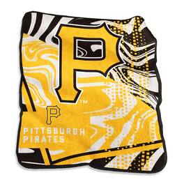Logo Brands - Pittsburgh Pirates 50" x 60" Swirl Raschel Throw Blanket - Multicolor