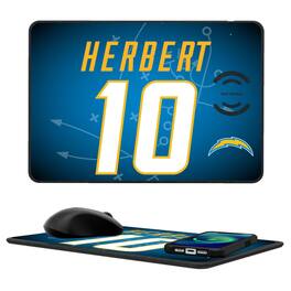 Keyscaper - Justin Herbert Los Angeles Chargers Wireless Charger and Mouse Pad - Black