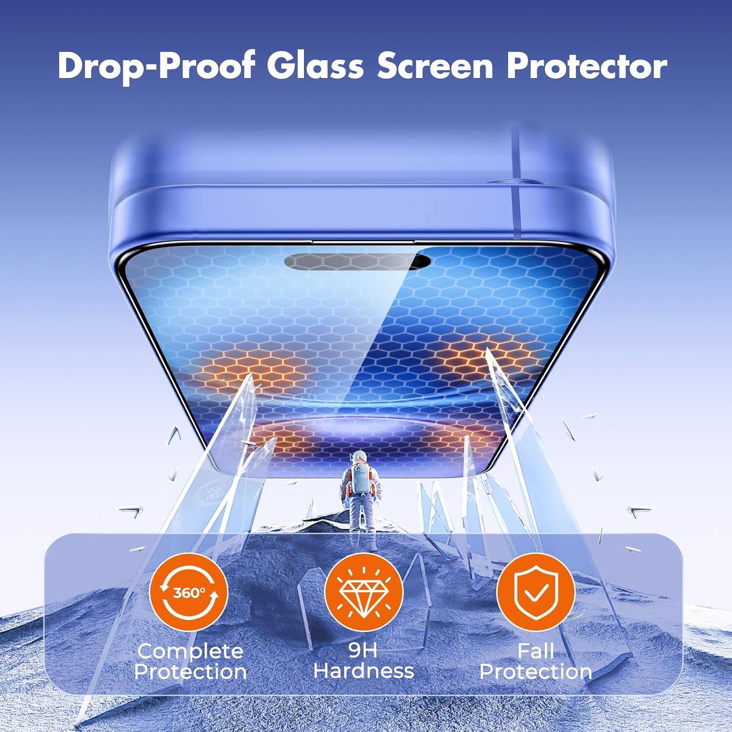 Drop-Proof Glass Screen Protector

360° Complete Protection

9H Hardness

Fall Protection