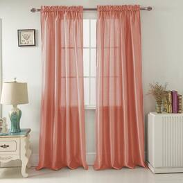 RT Designers Collection - Nikki Premium Rod Pocket Curtain Panel 54" x 84" - Coral