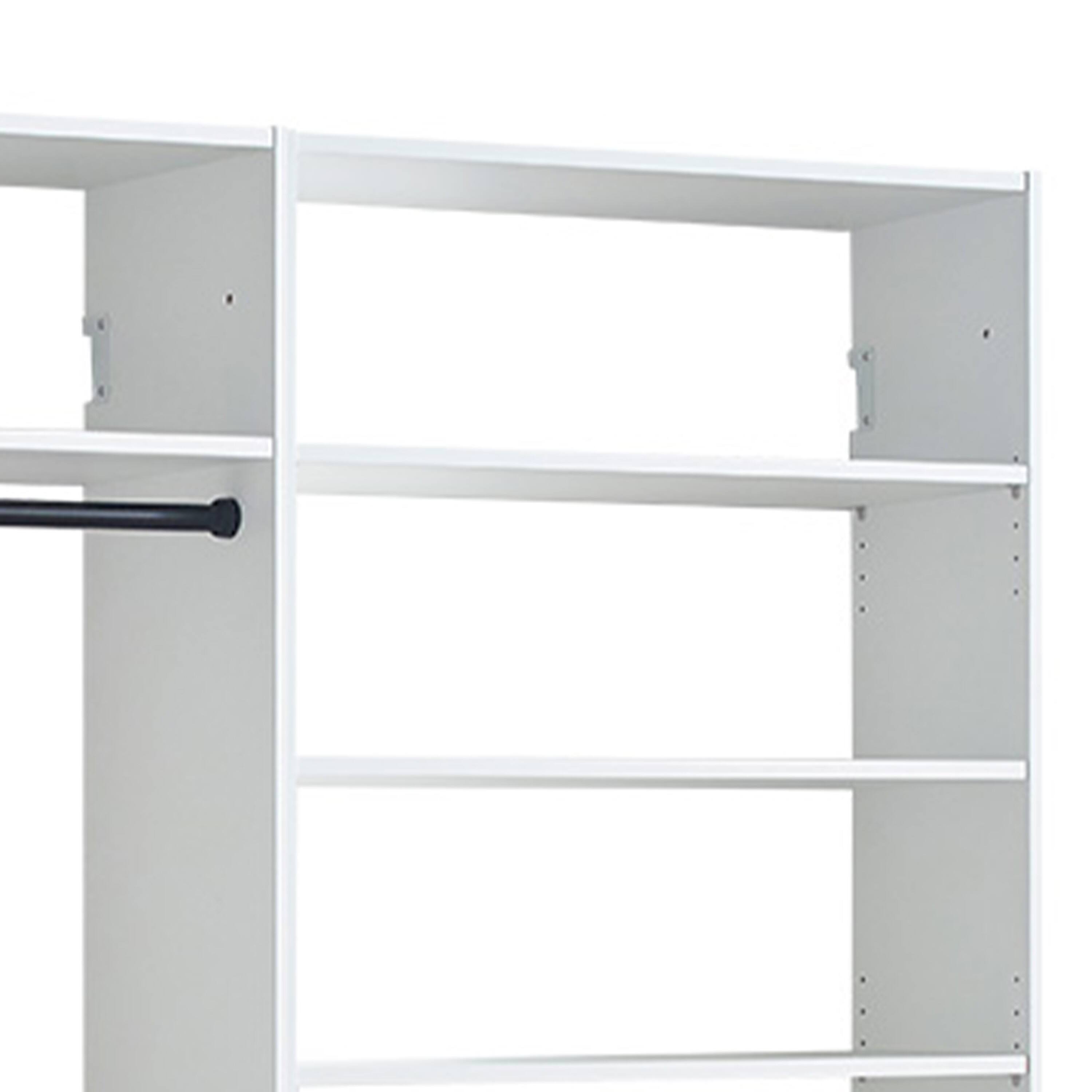 Angle. Manhattan Lane - Vedz Walk in Closet w 2 Drawers, 5 Shelves, 3 Hanging Rods, White - White.
