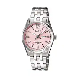 Casio - Women’s Stainless Steel Analog Watch Pink Dial - LTP-1335D-5AVDF - Silver